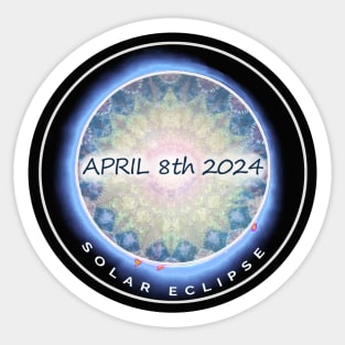 Solar Eclipse April 8th 2024 Tie Dye Moon Sun Totality Mandala Spirituality Sticker